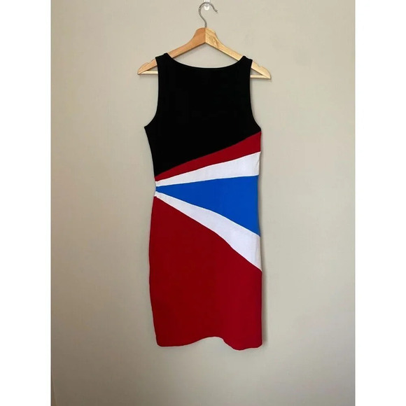 Lauren Ralph Lauren Size Small Sleeveless Bodycon Colorblock Stretch Midi Dress - Picture 11 of 16